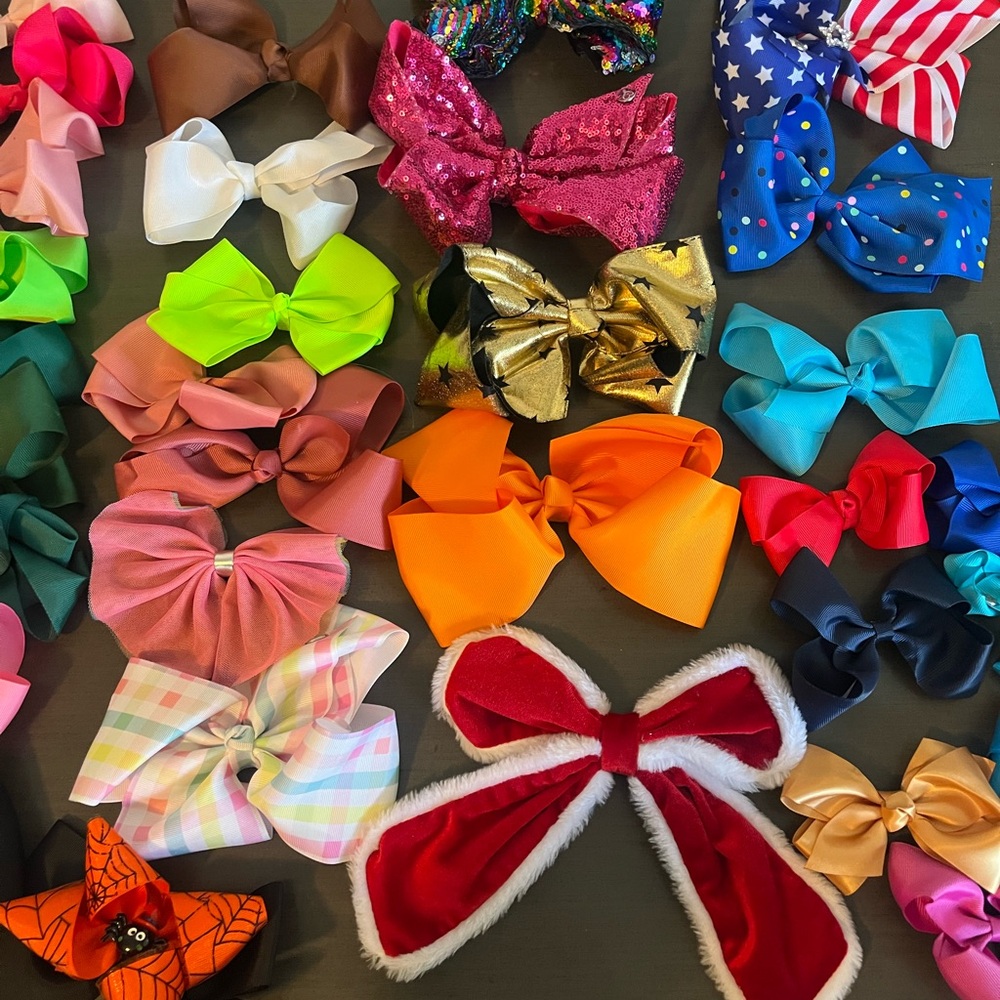 Colorful Bows headbands 2 and hair scrunchies mix colors size